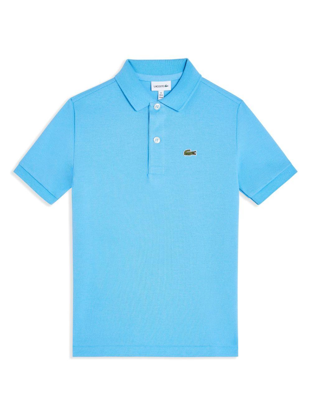 Polo azzurra mini logo ricamo PJ2909 IY3 LACOSTE KIDS