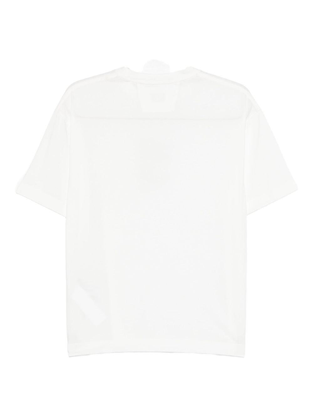 T-shirt Bianca Girocollo con Logo Stampato 19CMTS092A005100W 103 CP COMPANY