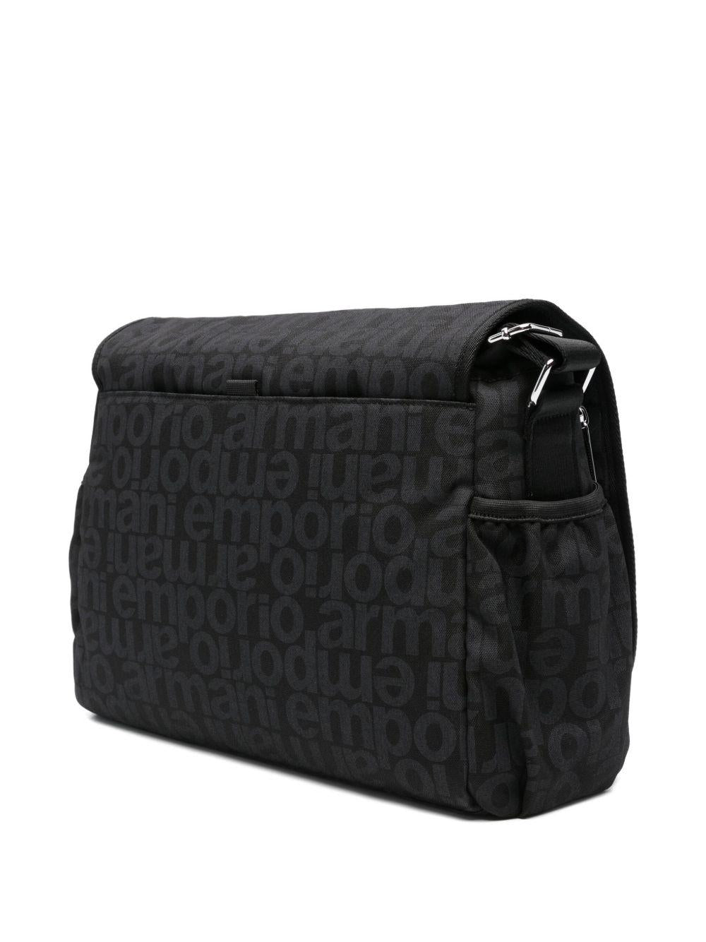 Borsa mamma nera con schema monografico EB000407AF19721 UB118 EMPORIO ARMANI KIDS