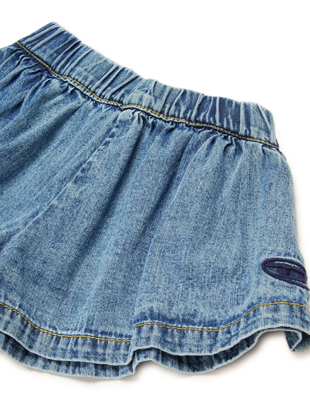 Short denim mini logo Oval-D neonata