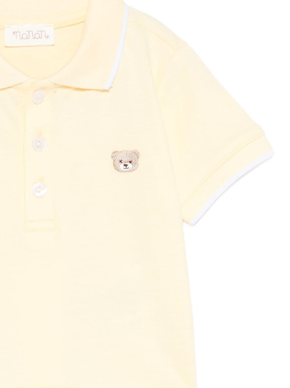 Polo in cotone con ricamo E26175 GIALLO NANAN KIDS