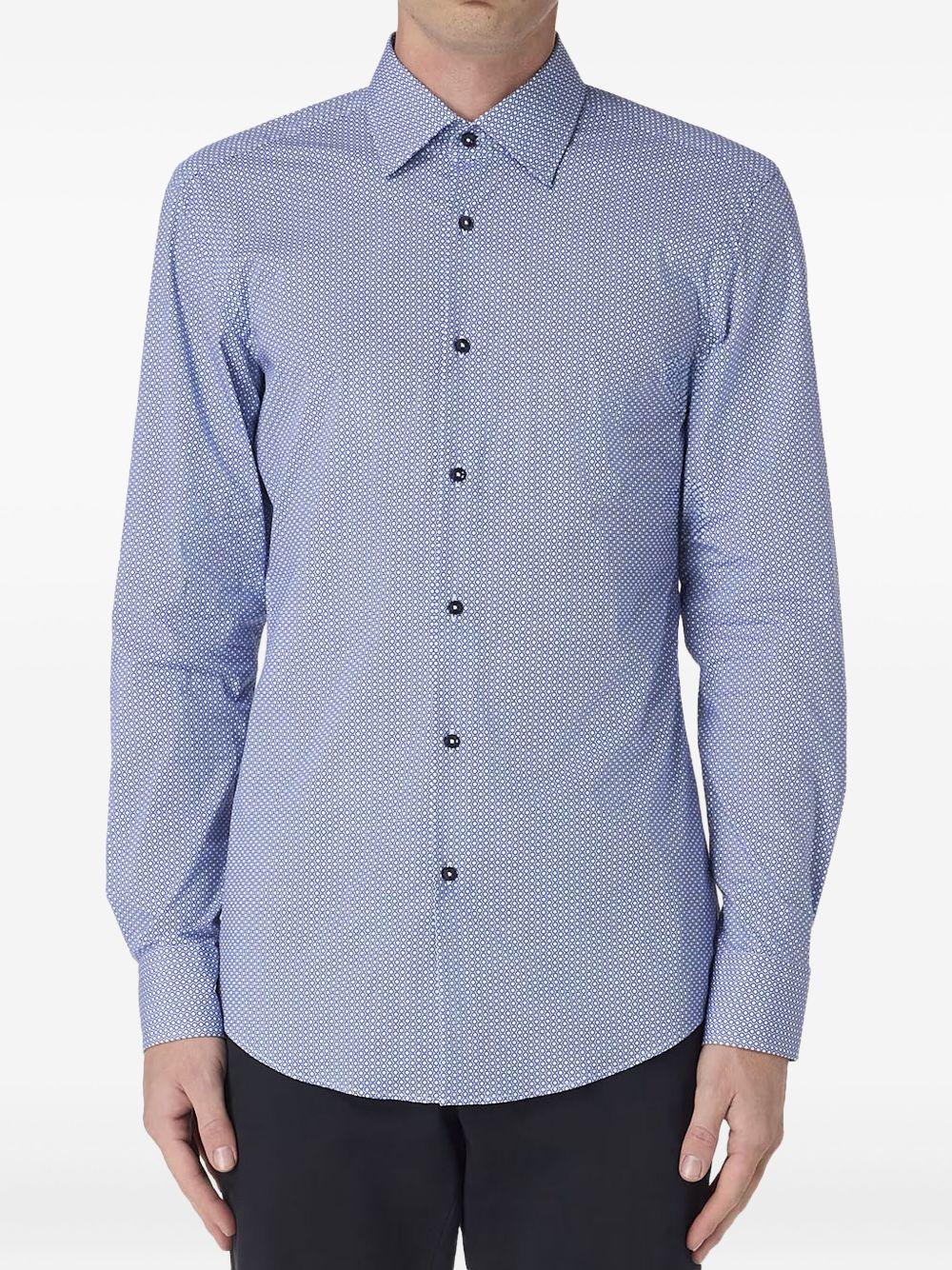 Camicia microfantasia blu 50519830 450 BOSS