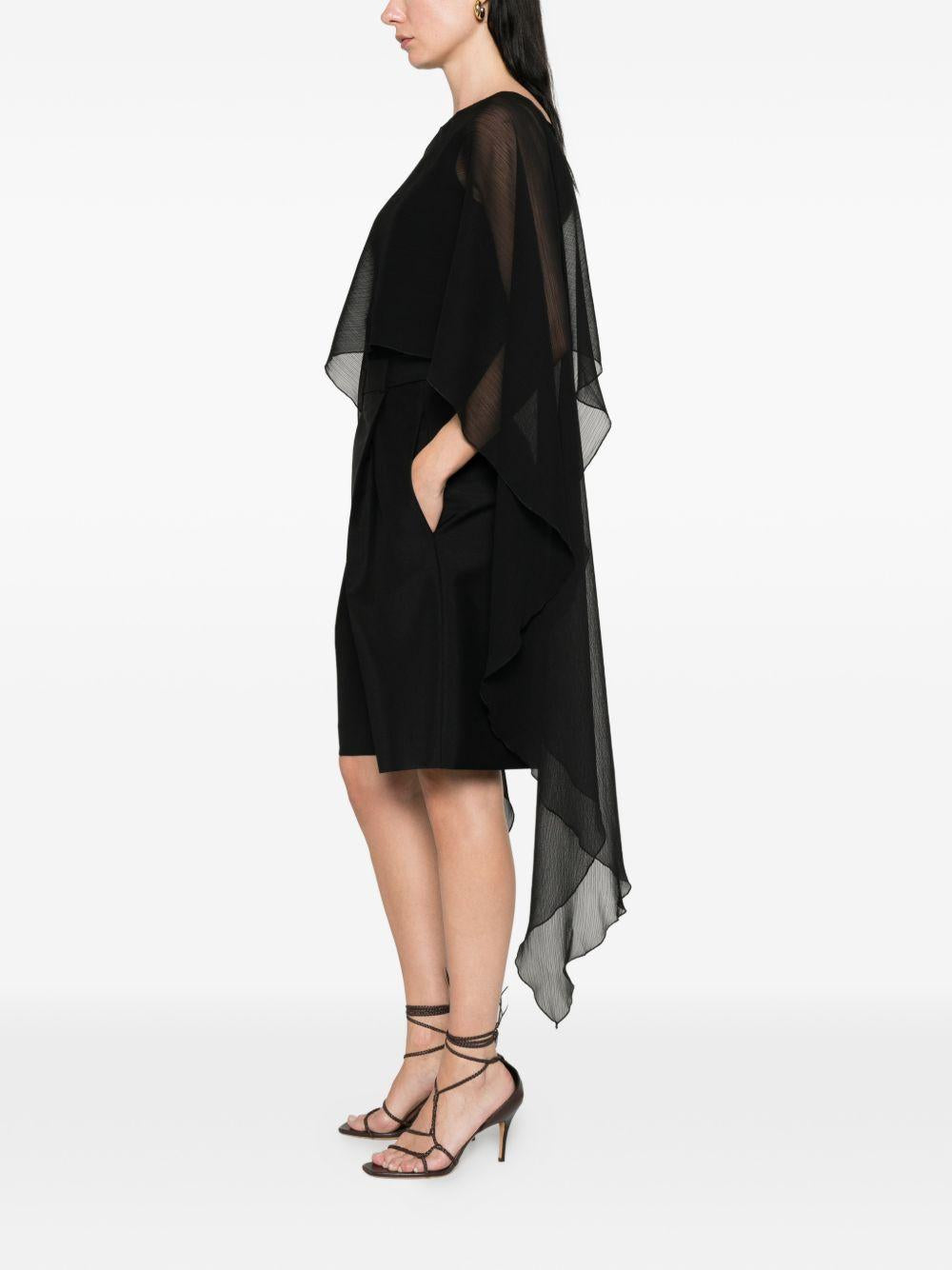 Cappa in poliammide effetto trasparente WS00361 NERO BABYLON COLLECTION