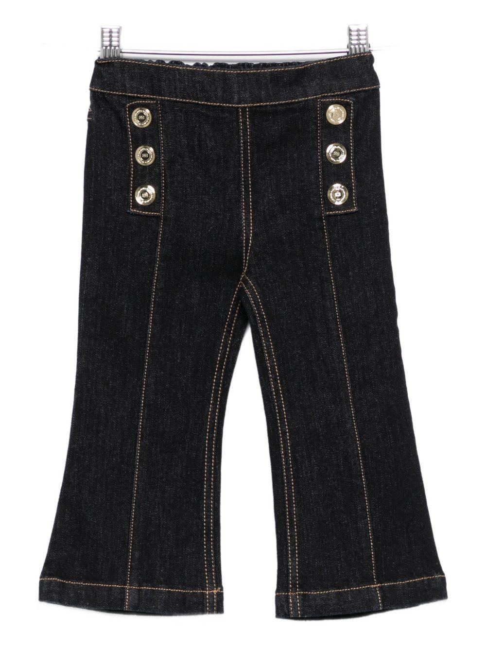 Jeans blu scuro con decorazione EGPA089DS004 4000 ELISABETTA FRANCHI KIDS
