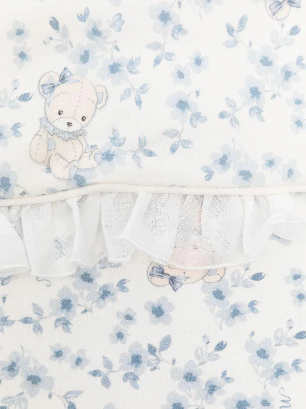 Coperta bianca in cotone biologico con stampa orsetto - Preludio Moda