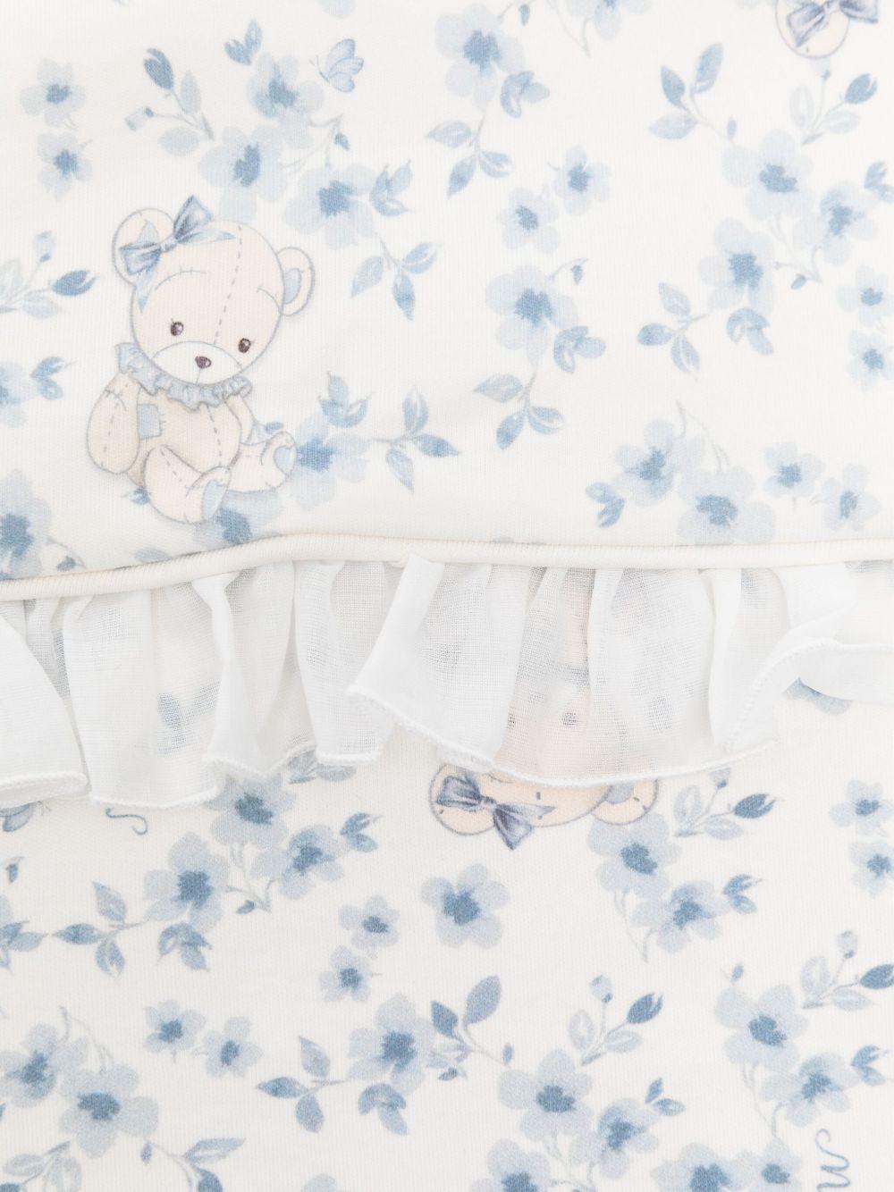 Coperta bianca in cotone biologico con stampa orsetto 35F0066000 0151 MONNALISA KIDS