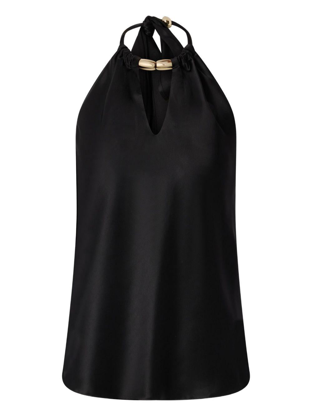 Blusa con fiocco e chiusura con nodo 105614A2RA Z99 PINKO
