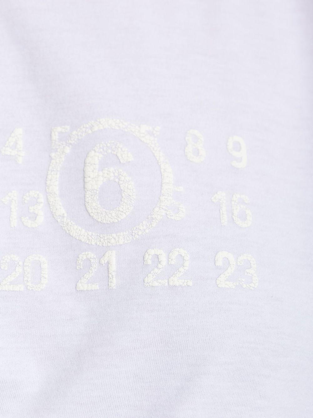 T-shirt bianca logo nuemrico tono su tono S62GD0202M20115 100 MM6 MAISON MARGIELA