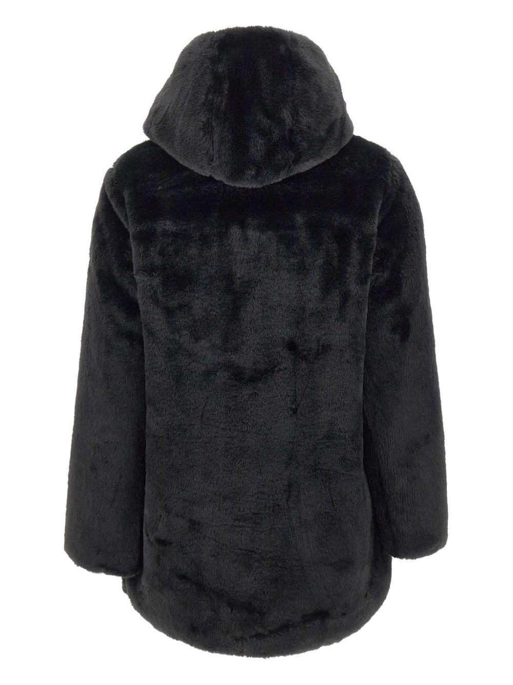 Cappotto in eco pelliccia con cappuccio D40070WFURY21 10000 SAVE THE DUCK