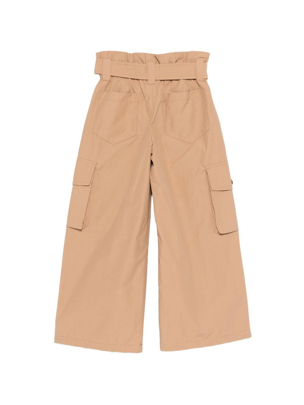 Pantaloni palazzo con cintura e tasche cargo BY6B90B0094 116 BALMAIN KIDS