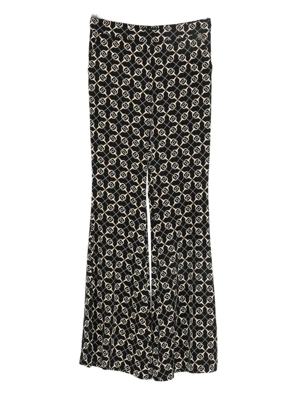 Pantaloni con Motivo a Fantasia e Gamba Svasata - Preludio Moda