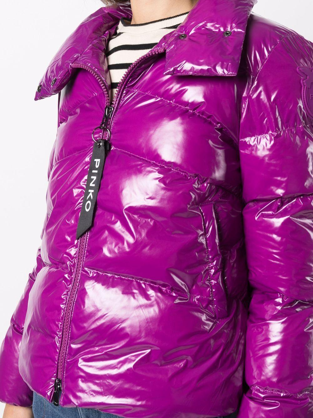 Giubbino fucsia in pelle verniciata