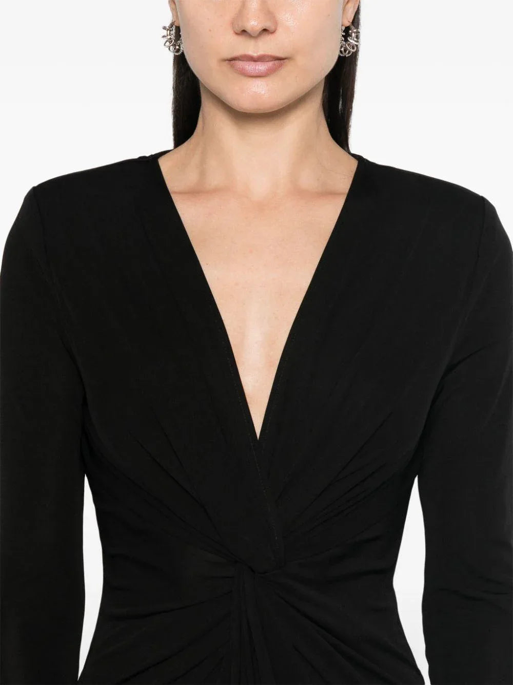 Abito nero lungo nodo centrale - Preludio Moda