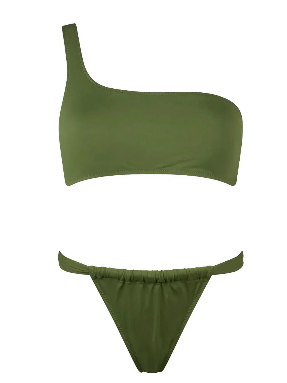 Bikini a bralette monospalla verde militare Celestine Noelle - Preludio Moda