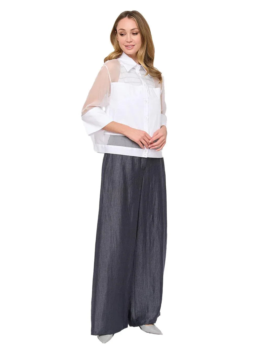 Camicia bianca in organza - Preludio Moda