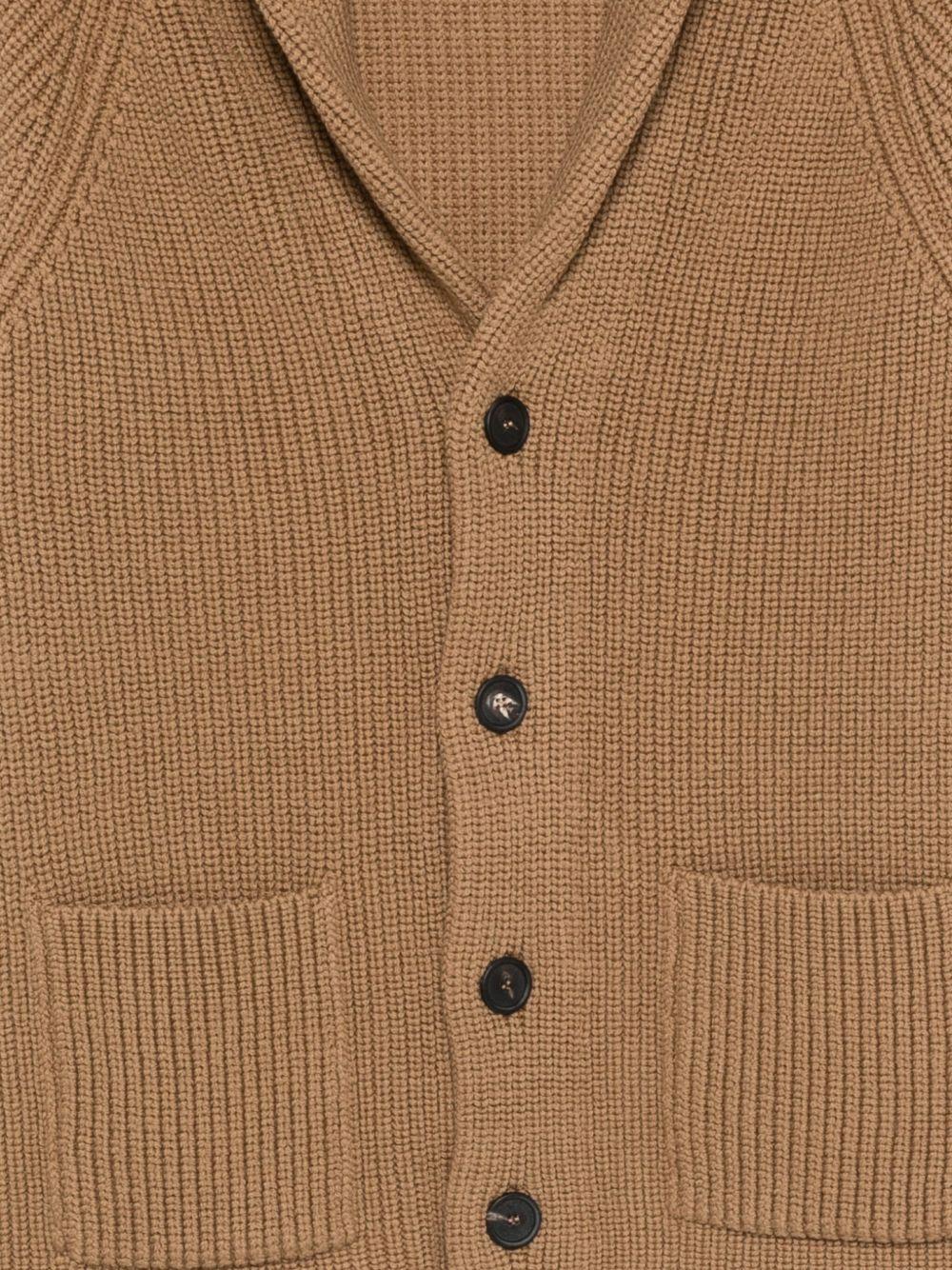 Cardigan cognac con scollo a scialle JACKSONPWI2501 650 TAGLIATORE