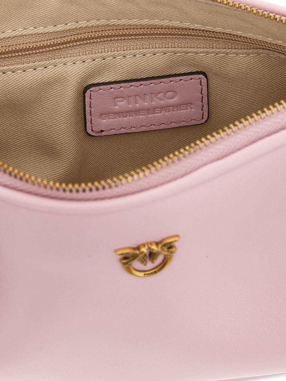 Borsa donna rosa in pelle half moon horizontal 105069A0QO P26Q PINKO