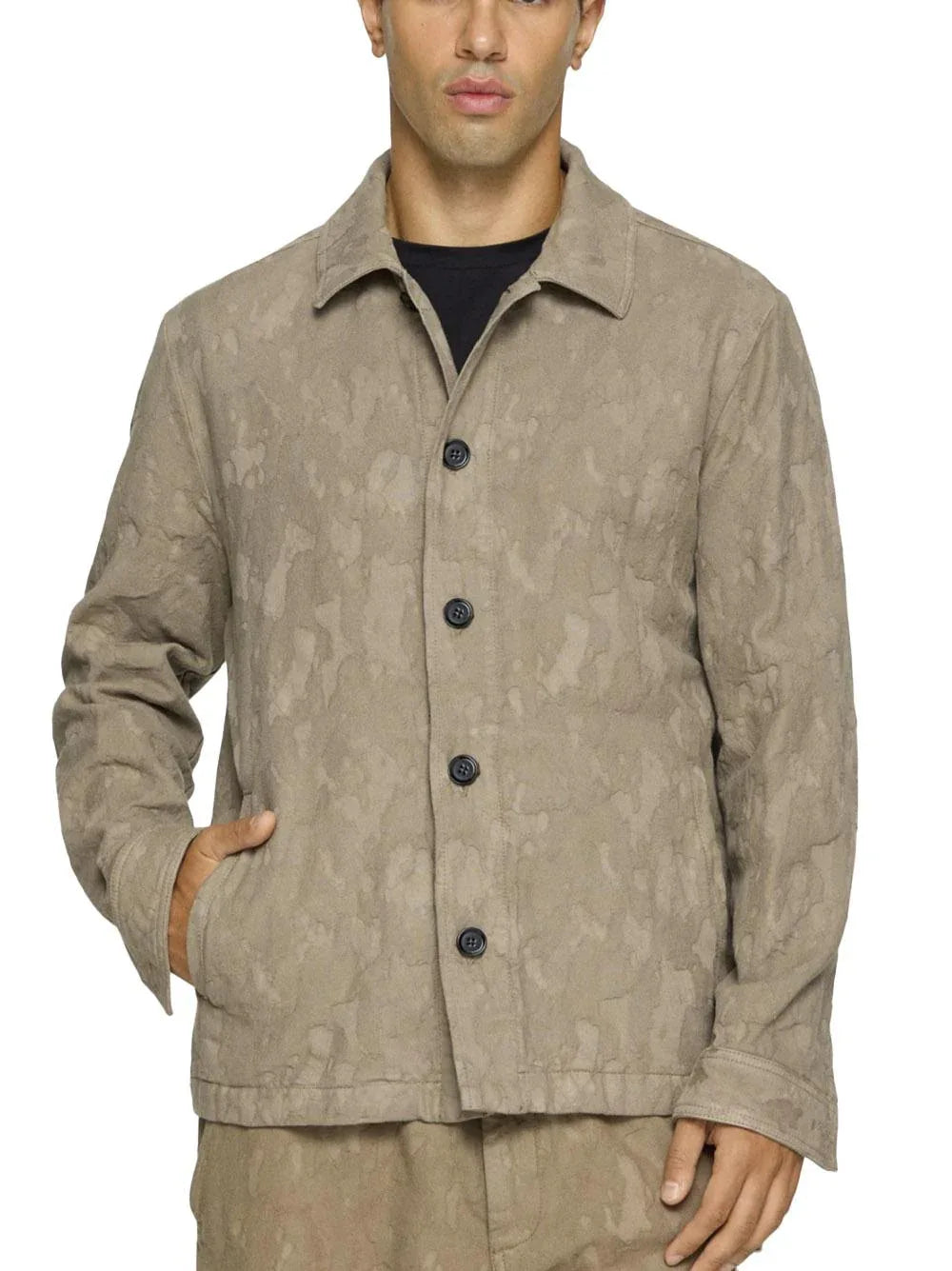Giacca camicia regular in cotone camouflage - Preludio Moda