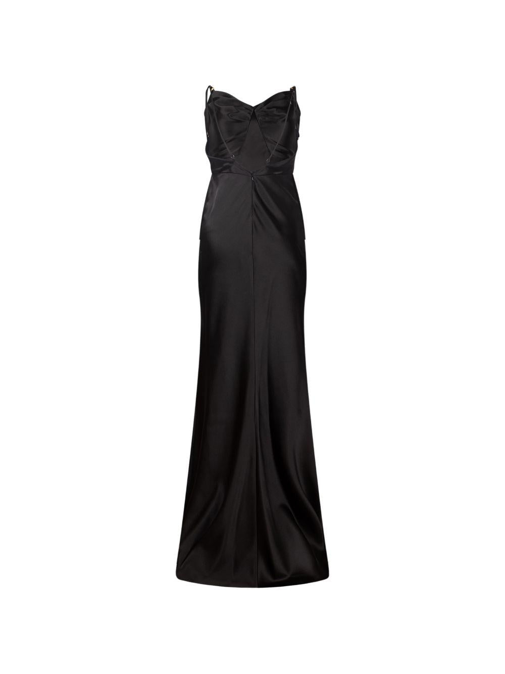 Abito lungo in raso con spalline sottili ABR3362E2 110 ELISABETTA FRANCHI