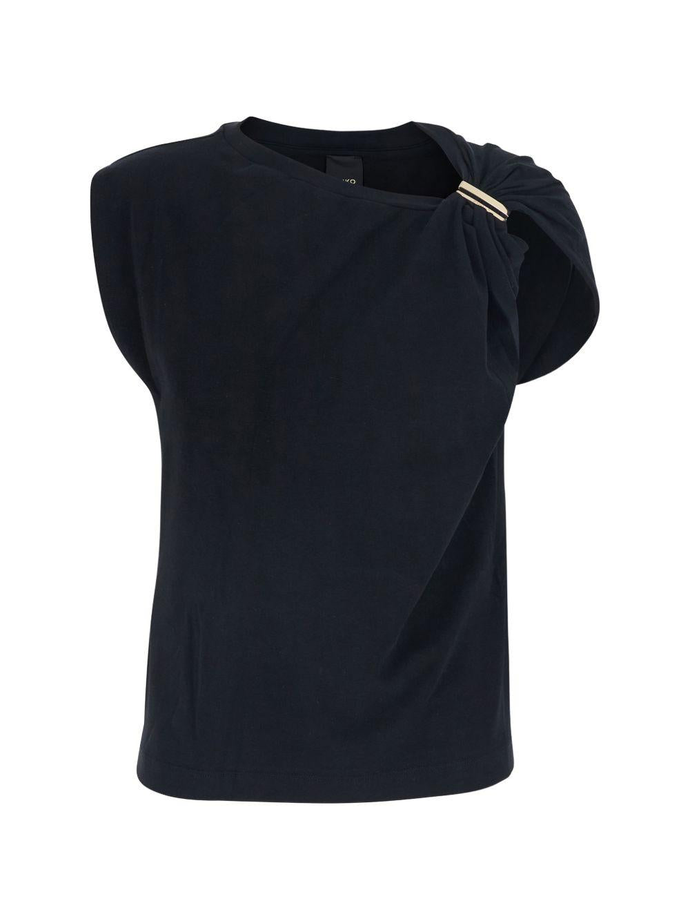 Top senza maniche con dettaglio dorato 106478A35D Z99 PINKO
