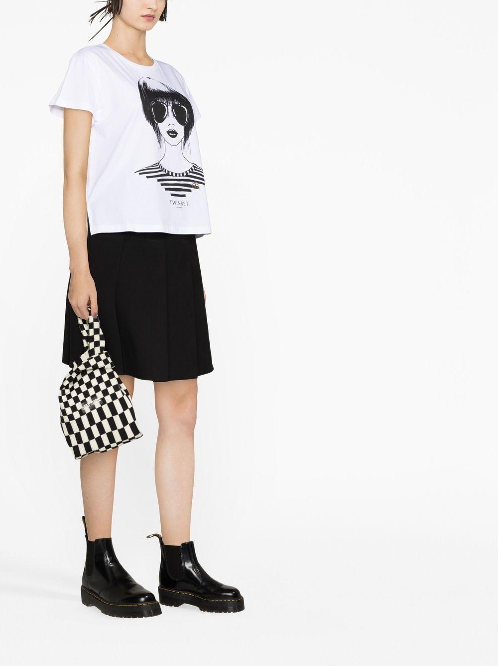 T-shirt stampa girl bianca