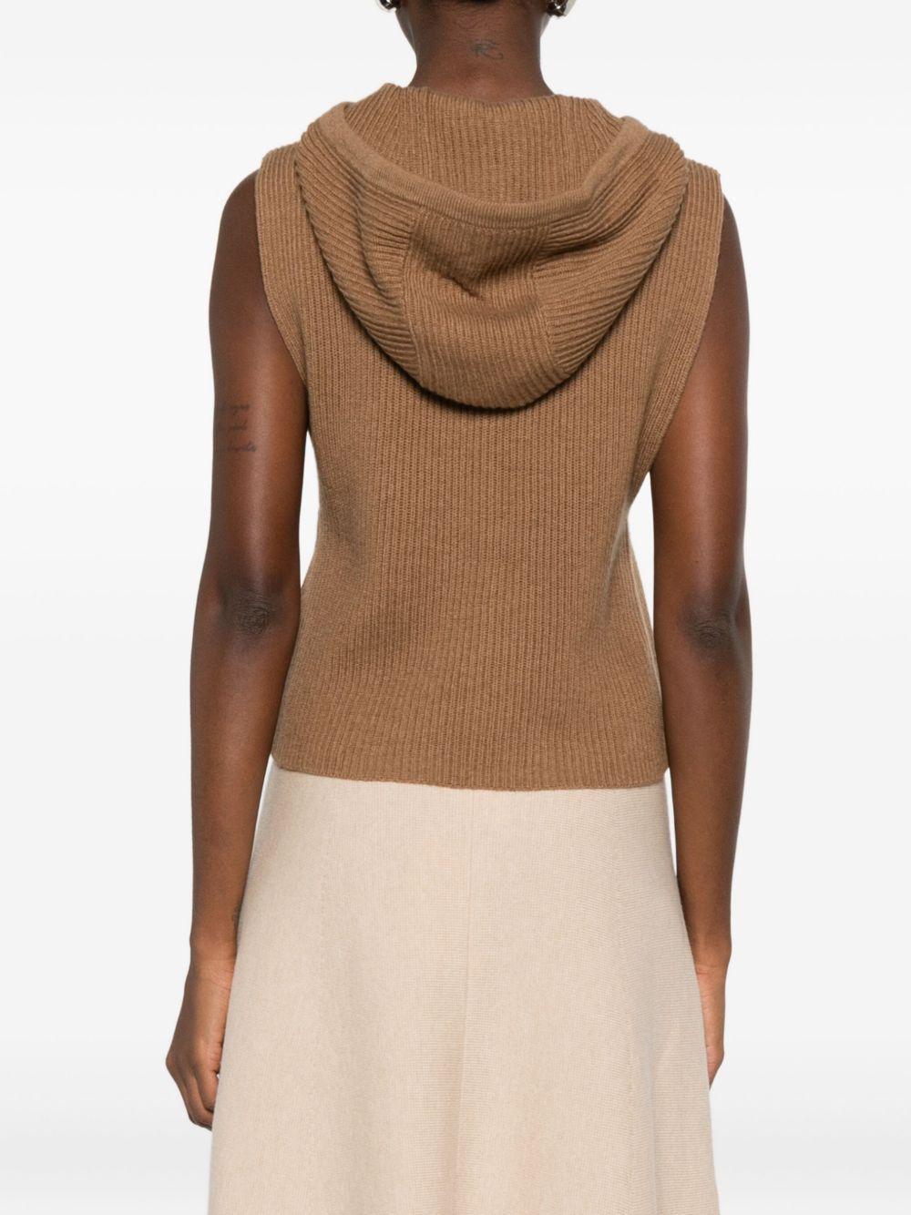 Top con cappuccio e zip frontale in lana e cashmere 2526356012600 005 MAX MARA STUDIO