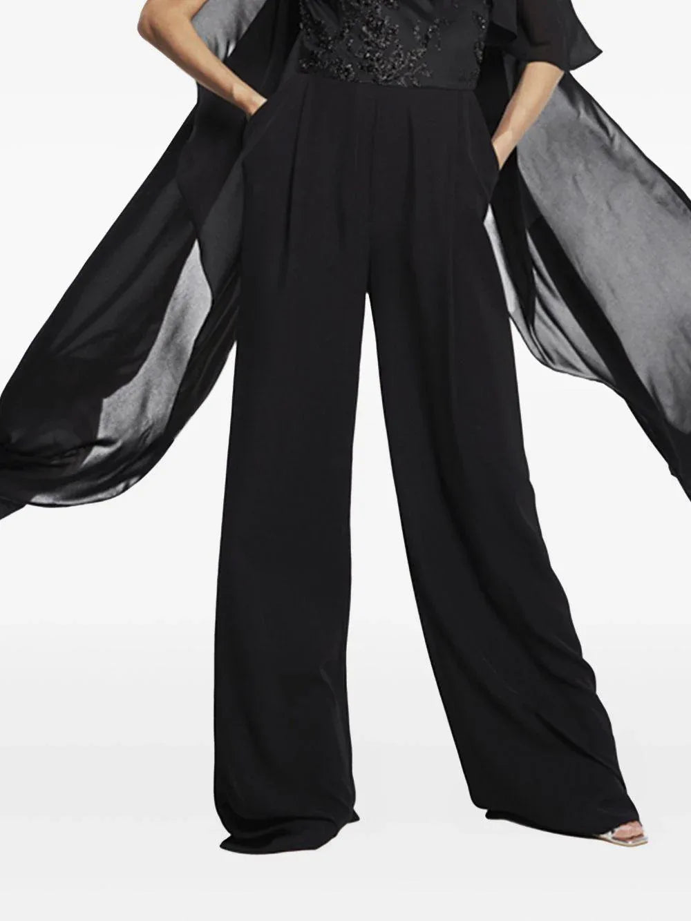 Tuta nera corpetto decorato - Preludio Moda