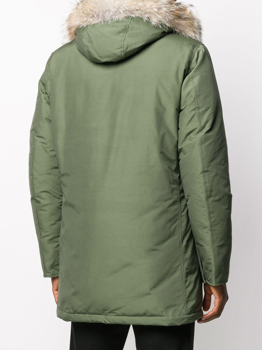 Parka verde cappuccio con pelliccia WOCPS2880UT108 GST WOOLRICH
