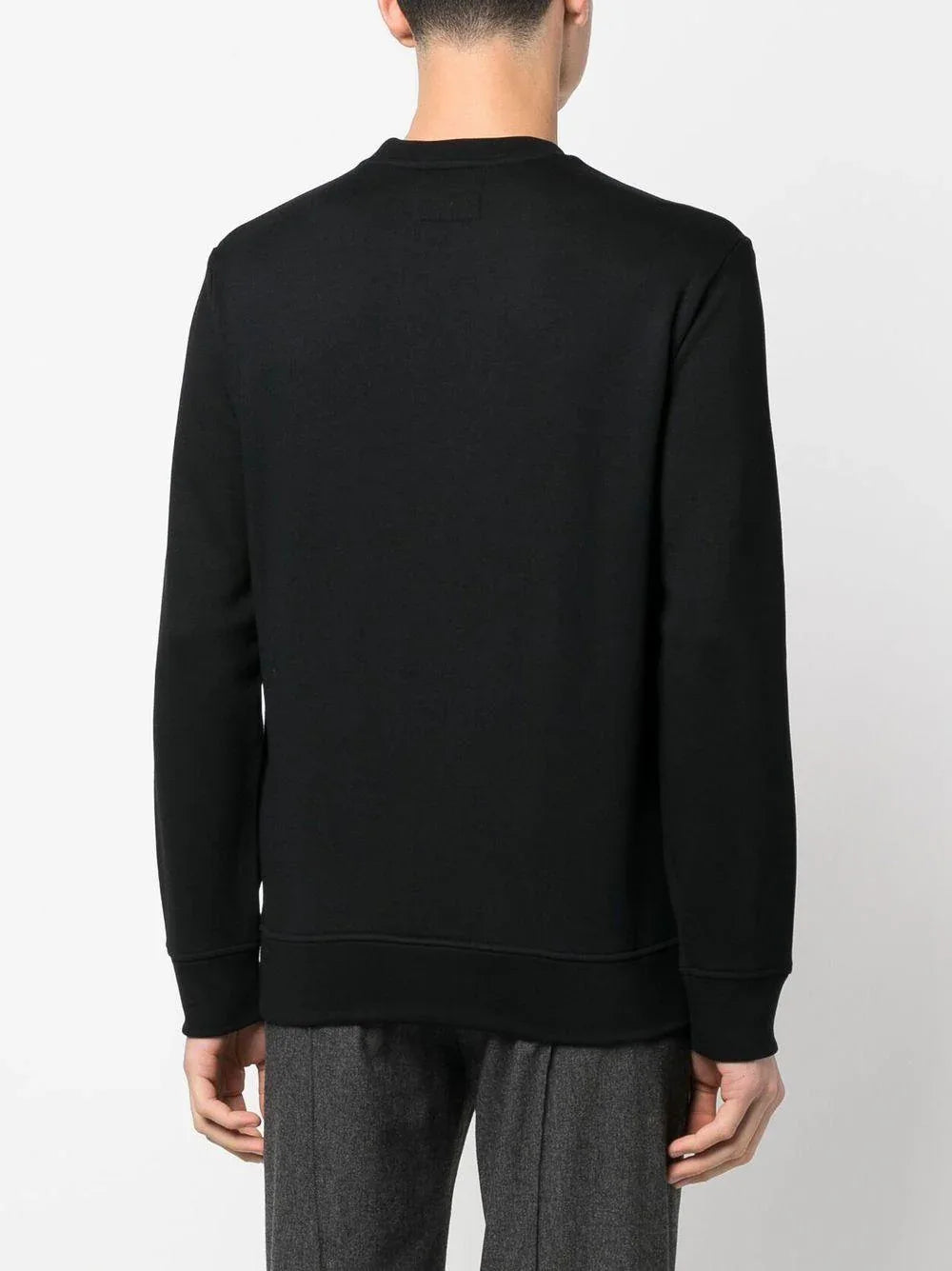 Felpa nera con logo stampato e maniche lunghe - Preludio Moda