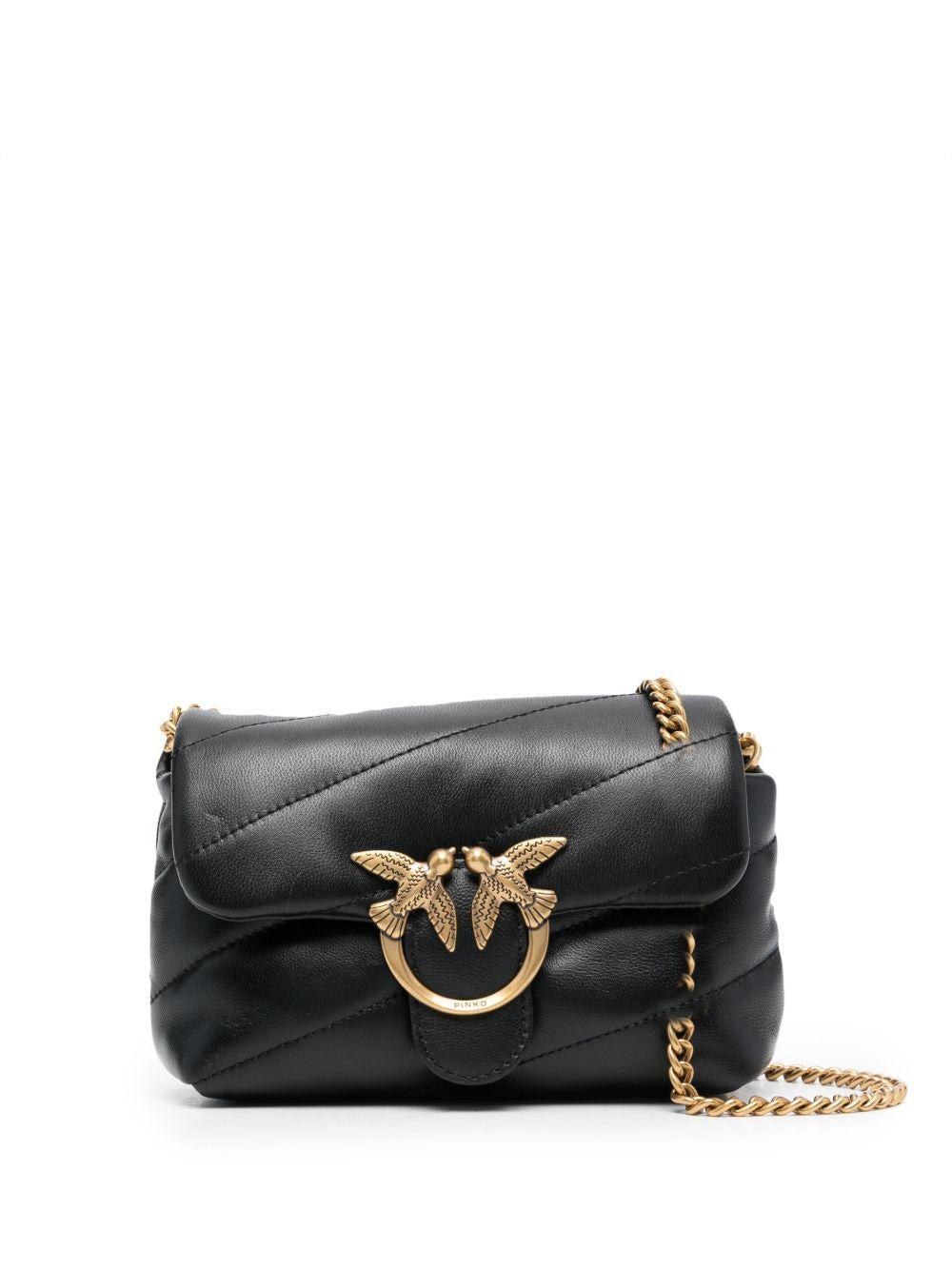 Borsa a Tracolla Trapuntata in Pelle Nera 100040A0F2 Z99Q PINKO
