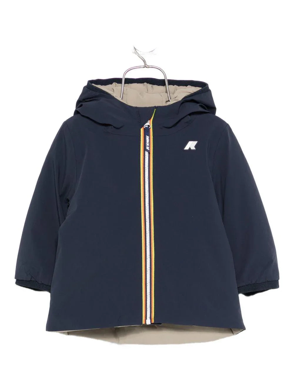 Piumino reversibile blu/verde con cappuccio - Preludio Moda