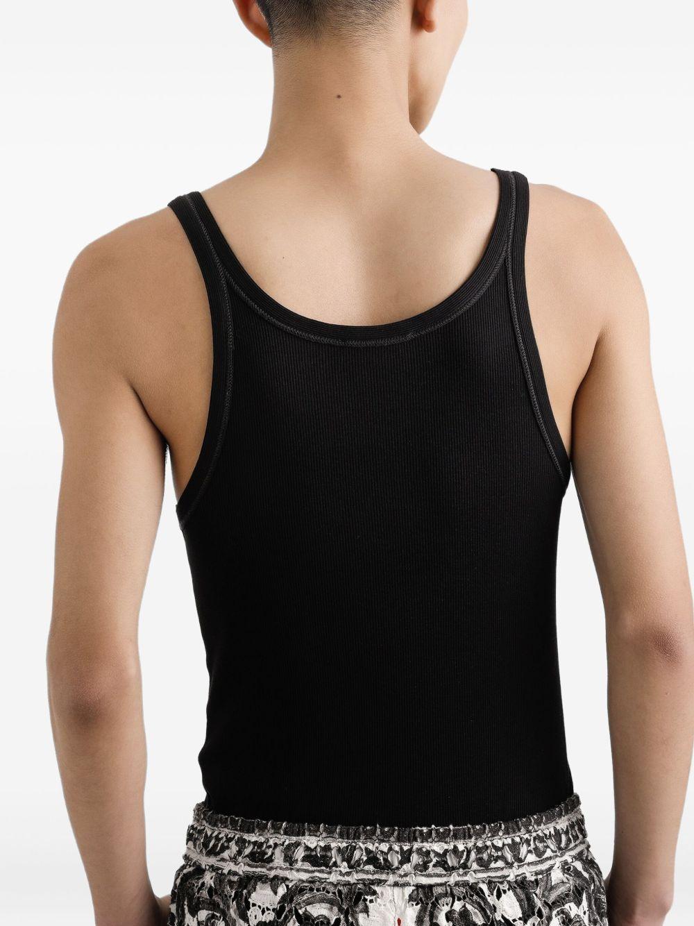 Canotta Dolce & Gabbana in Cotone Nera con Logo Ricamato G8PA8ZG7PGP N0000 DOLCE&GABBANA