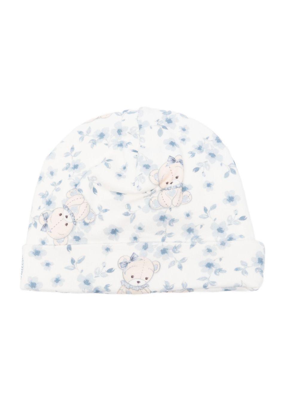 Berretto con Stampa a Fiori e Teddy Bear 35F011NP6008 0151 MONNALISA KIDS