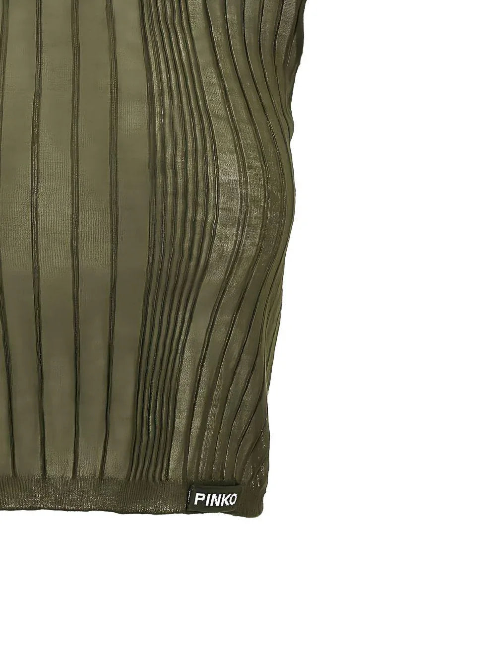 T-shirt Tambora verde militare con ricami a coste - Preludio Moda