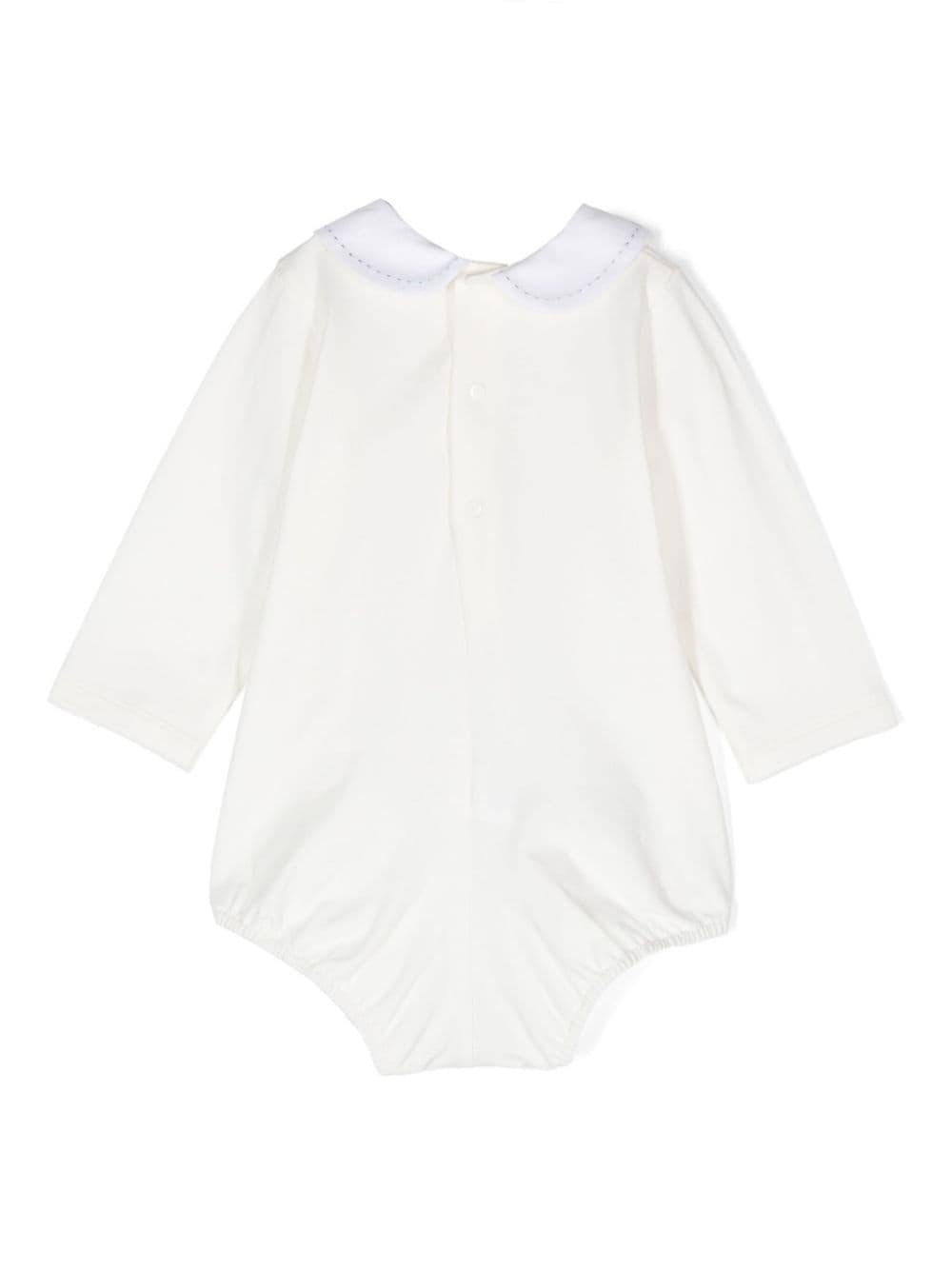 Body panna con colletto cuciture verdi 02099843J 6013 PAZ RODRIGUEZ KIDS