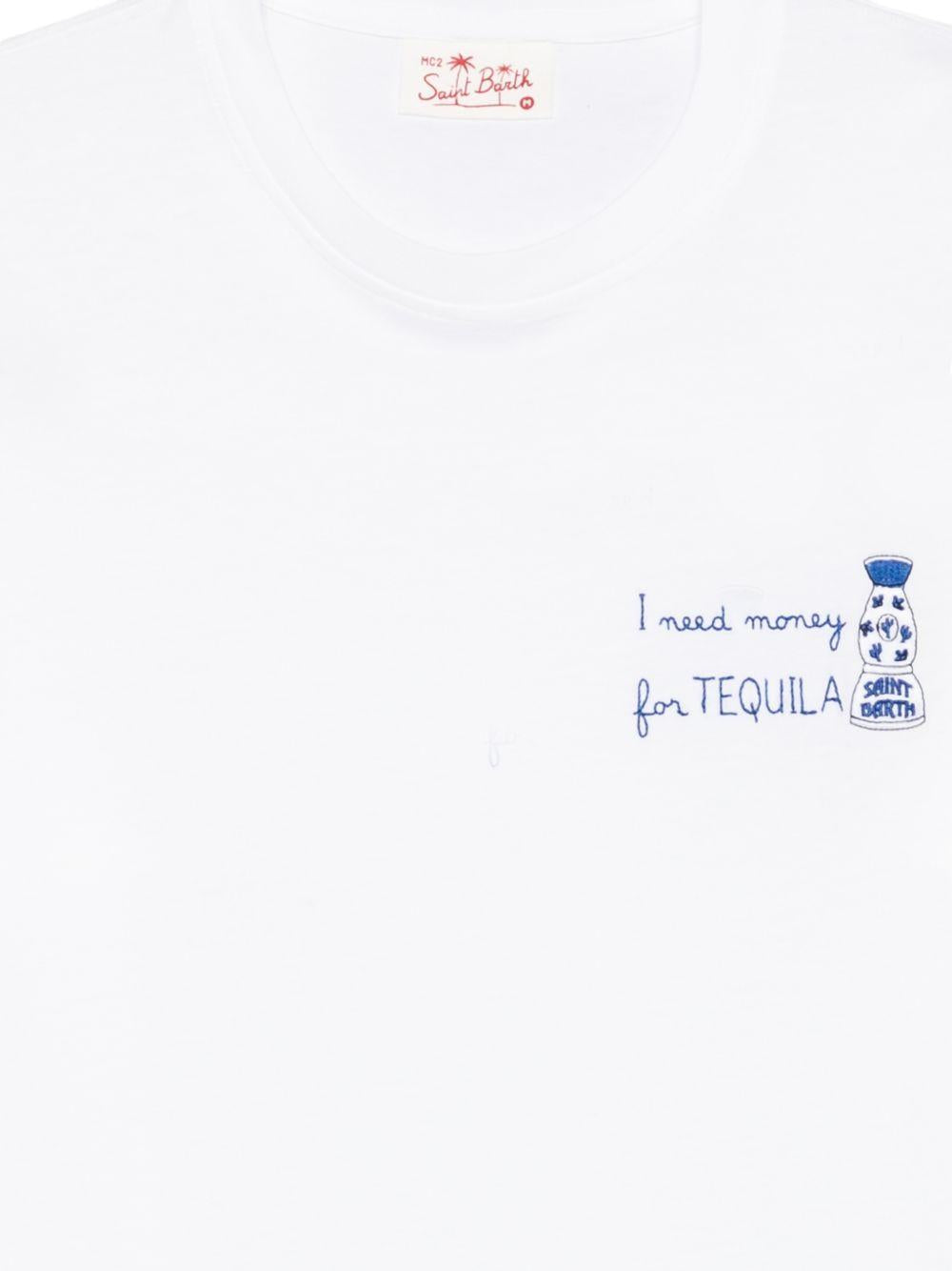T-shirt in cotone organico con ricamo POT0001 04206L MC2 SAINT BARTH