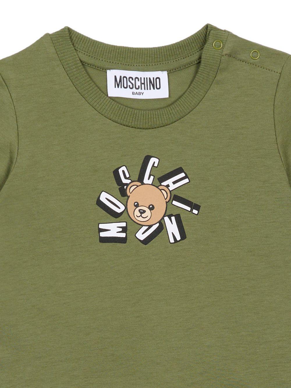 T-shirt con stampa orsetto MXM047LAA02 30037 MOSCHINO KIDS