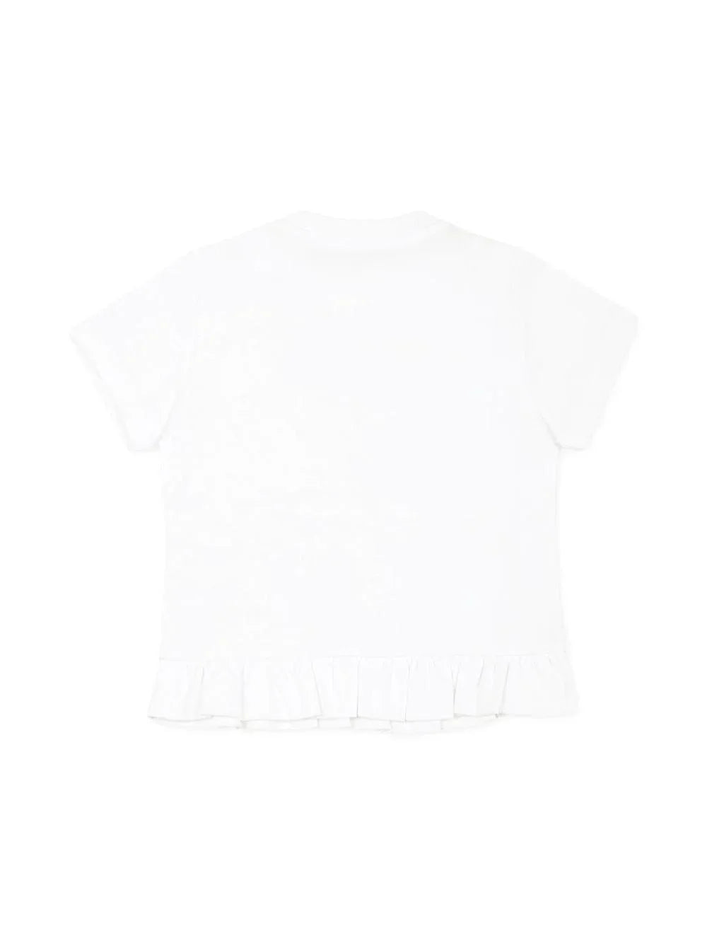 T-shirt bianca logo frontale e bottoni - Preludio Moda