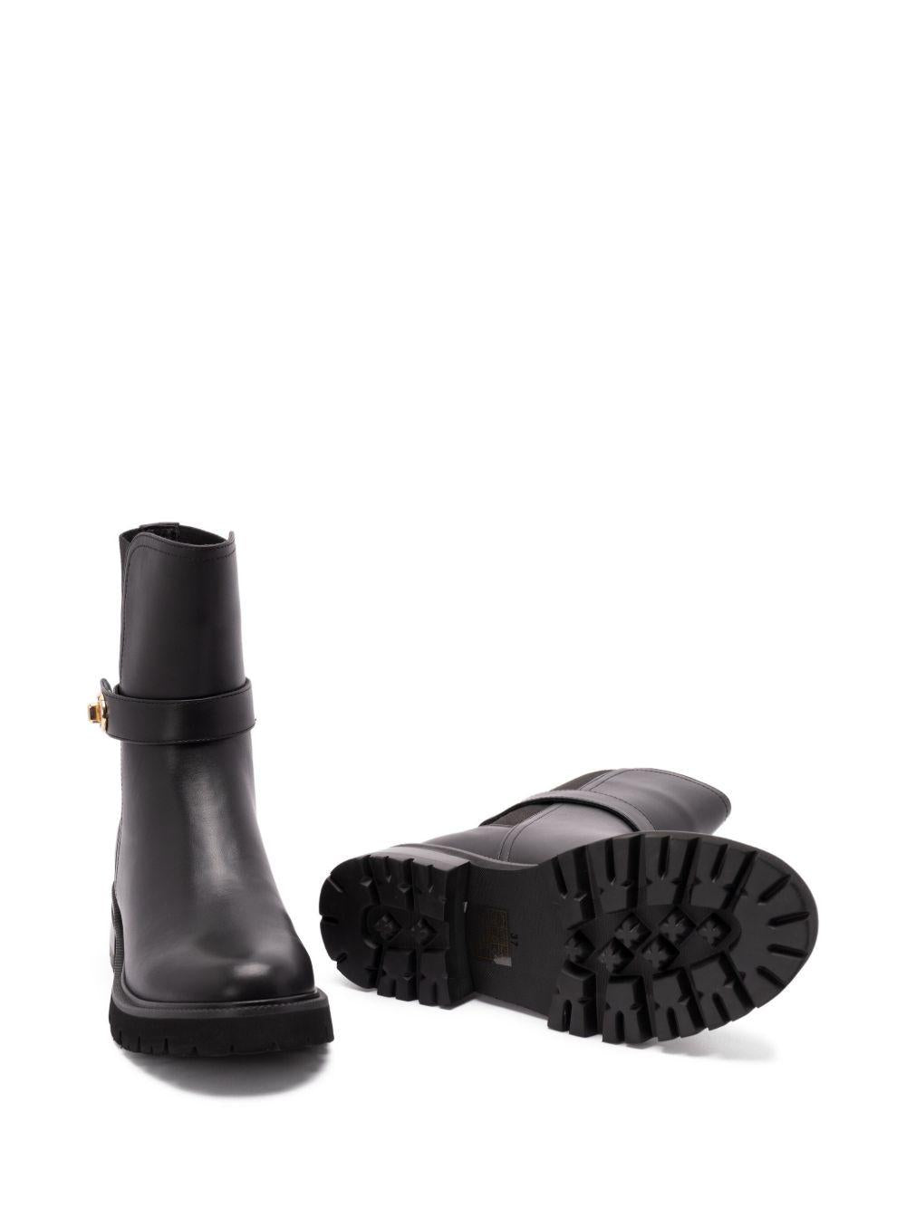Stivali Neri con Fibbia e Tacco Largo 252TCP194 00006 TWINSET