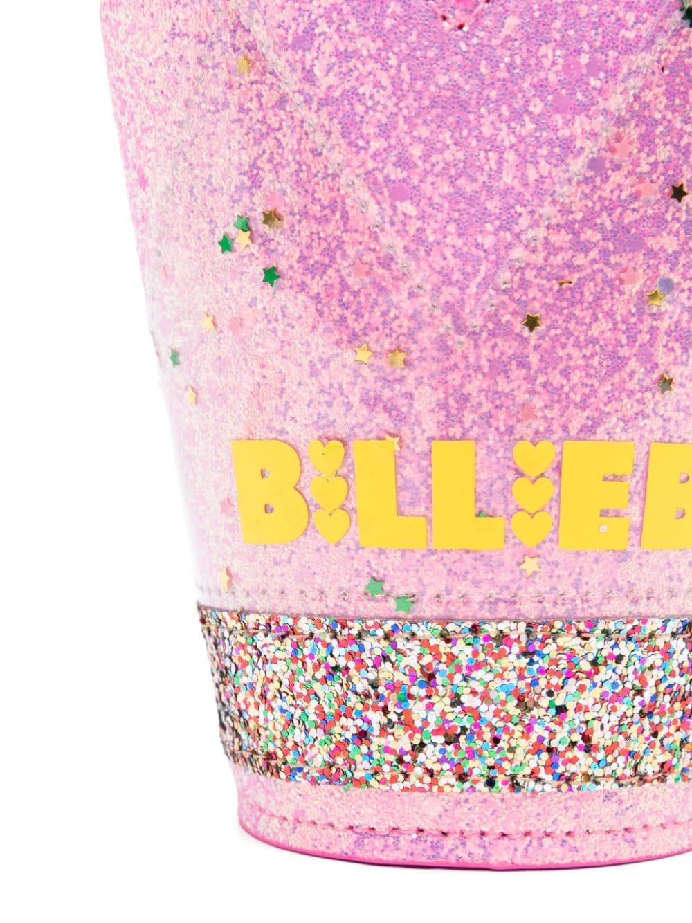 Borsa rosa a corona glitter all-over