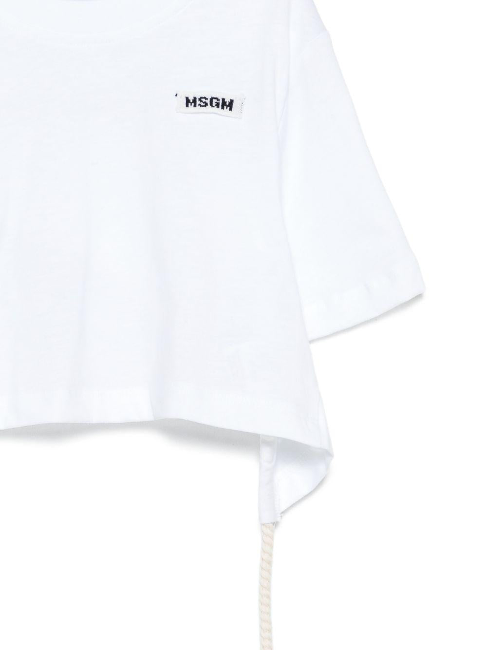 T-shirt con lacci laterali S6MSJGTH179 001 MSGM KIDS