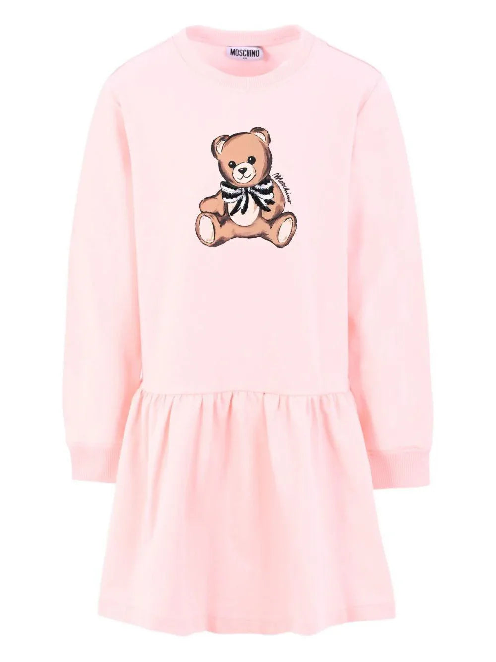 Abito Rosa Svasato con Stampa Orsetto - Preludio Moda