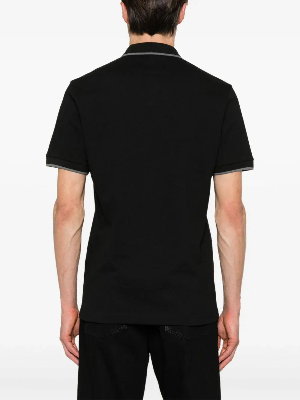 Polo passertip nera logo ricamo - Preludio Moda