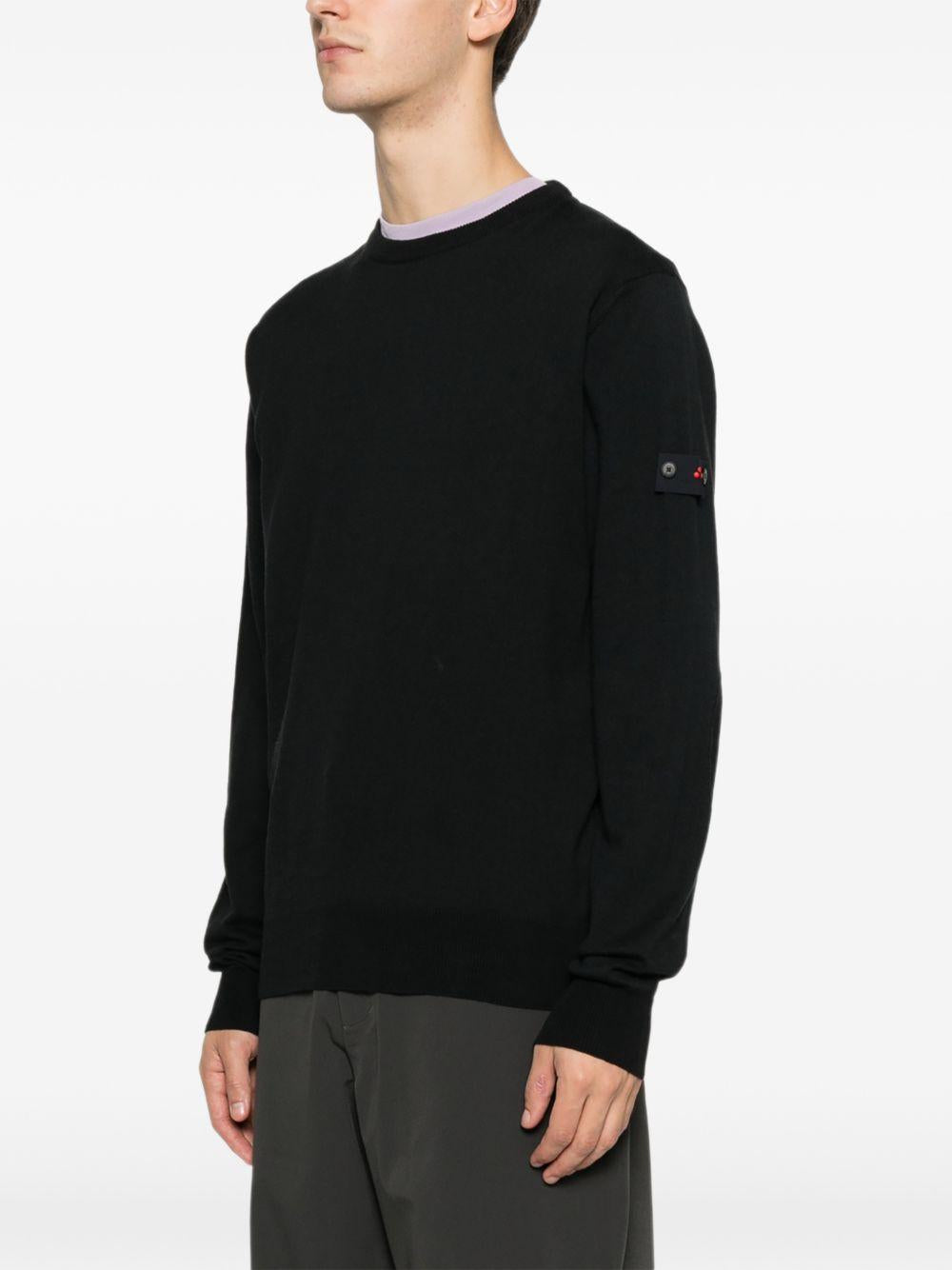 Maglione nero a collo giro con rifiniture a scanale PEU561199011919 NER PEUTEREY