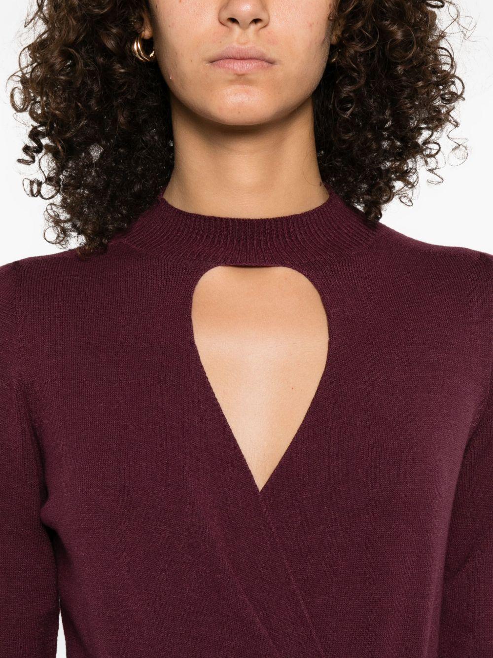 Maglione Viola con Apertura a Goccia 252TP3060 05609 TWINSET
