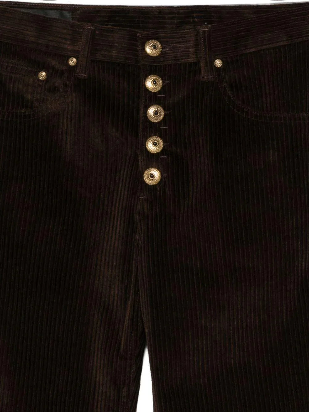 Pantaloni a Coste con Dettagli Dorati - Preludio Moda