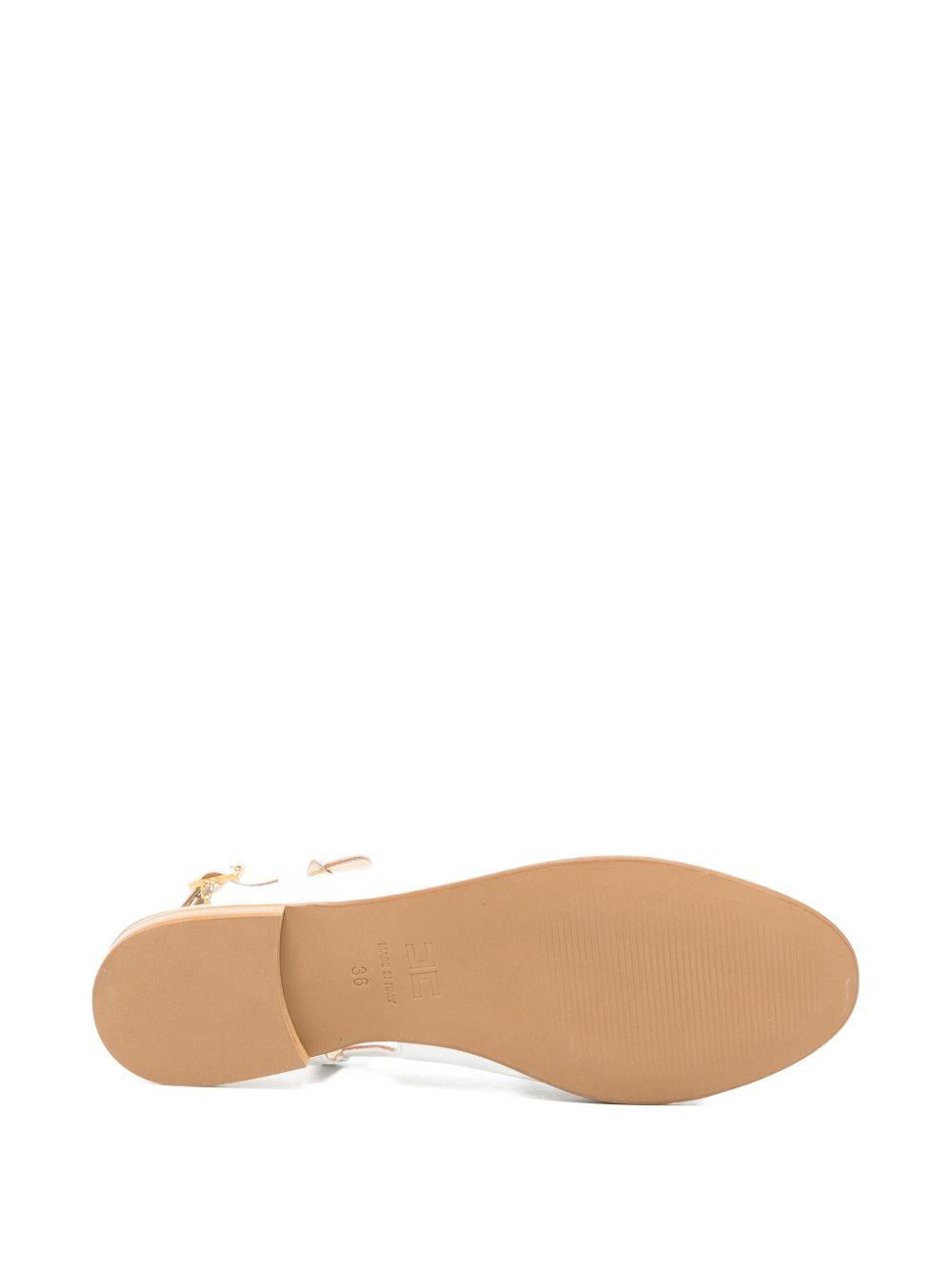 Ballerine in pelle con fibbia F4A3E04851733139 BIANCO ELISABETTA FRANCHI KIDS