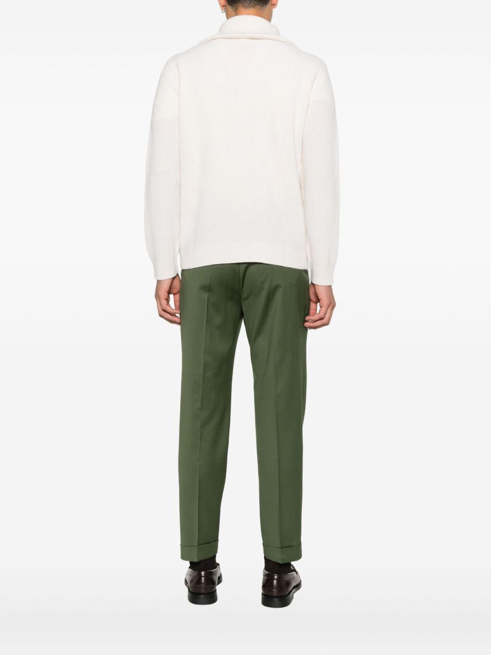 Maglione panna a intreccio con collo alto A067F004 1102 PAOLO PECORA