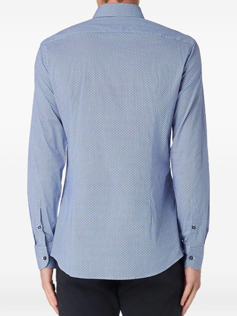 Camicia microfantasia blu 50519830 450 BOSS