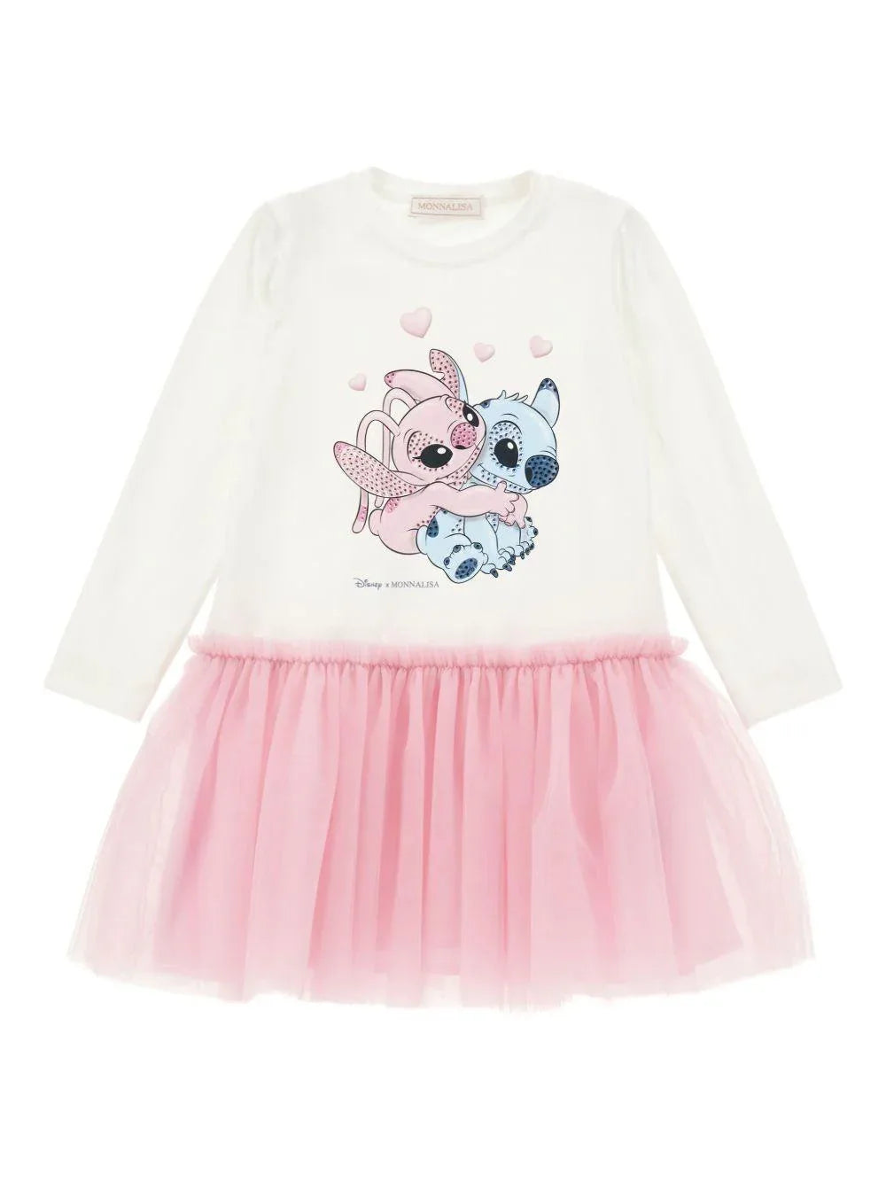 Abito Bianco con Gonna in Tulle e Stampa Cartoon - Preludio Moda